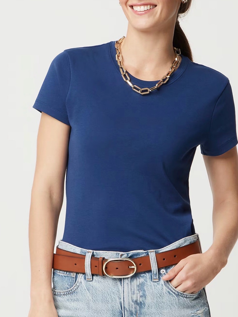 J.Crew Women's Perfect-Fit Crewneck T-Shirt Size XS Royal Cobalt Blue NWOT